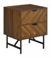 Side Cabinet 48cm x 39.5cm x 61cm Walnut Brown Herringbone Pattern Drawer Unit