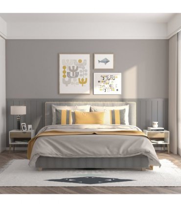 Bedside Table with Drawer and Shelf, Modern Nightstand, End Table