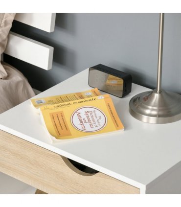 Bedside Table with Drawer and Shelf, Modern Nightstand, End Table