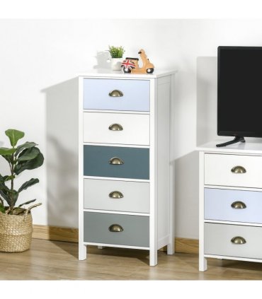 Chest of Drawers, 5-Drawer Dresser with Metal Handle