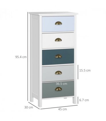 Chest of Drawers, 5-Drawer Dresser with Metal Handle