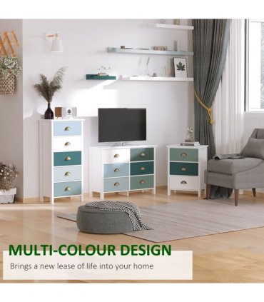 Chest of Drawers, 5-Drawer Dresser with Metal Handle