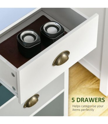Chest of Drawers, 5-Drawer Dresser with Metal Handle