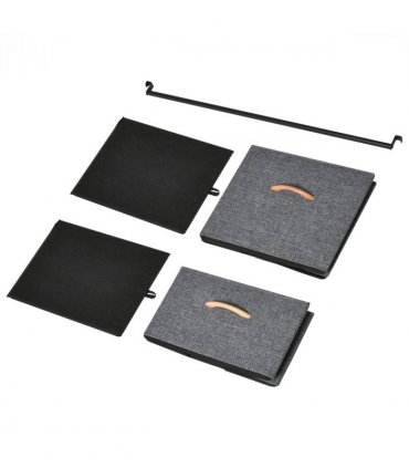 175x83cm Freestanding Clothes Hanger Storage Unit SteelBlack Brown Coat Rack