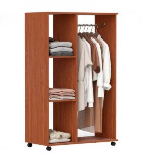 Open Wardrobe W/ Clothes Hanging Rail-Walnut