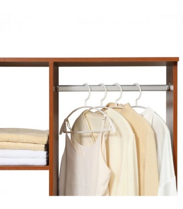 Open Wardrobe W/ Clothes Hanging Rail-Walnut