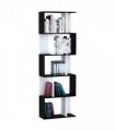 5-tier Bookcase Storage Display Shelving S Shape design Unit Divider Black