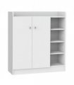 Shoe Storage Cabinet Home 2 Doors w/Adjustable 4 Shelves White