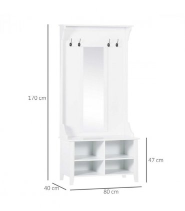 Mirror Cabinet, 80Lx40Wx170H cm-White