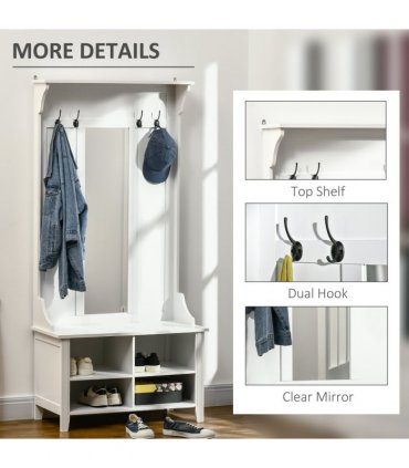Mirror Cabinet, 80Lx40Wx170H cm-White