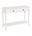 Console Table Storage Display Desk W/ 2 Drawers-Ivory White