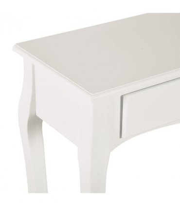 Console Table Storage Display Desk W/ 2 Drawers-Ivory White