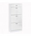 Shoe Cabinet 4 Drawers Storage with Flip Doors Shelves for 18 Pairs White