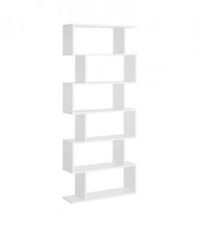 Shelving Unit White Particle Board 6-Tier Asymmetrical Shelving Unit 80x23x192cm
