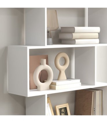 Shelving Unit White Particle Board 6-Tier Asymmetrical Shelving Unit 80x23x192cm