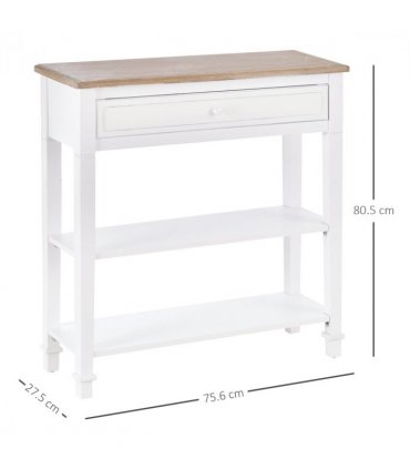 MDF Wide Drawer Console Table White