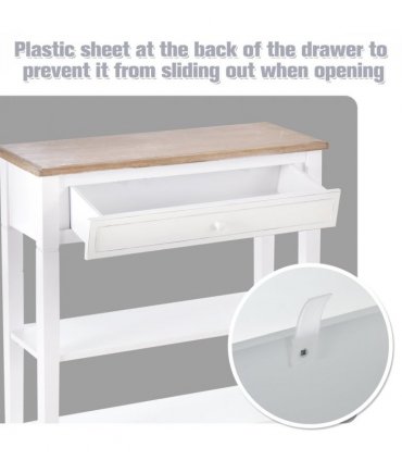 MDF Wide Drawer Console Table White