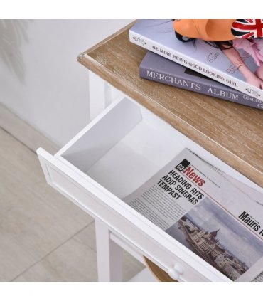 MDF Wide Drawer Console Table White