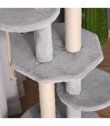 Cat Tree Multi-level Kitten Tower w/ Scratching Post Condo Plush Perches
