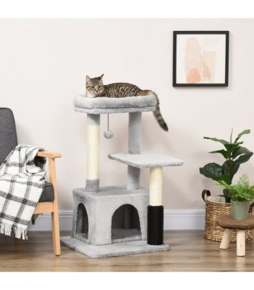 Cat Tree Climbing Activity Center with Scratching Massage Toy Hanging Ball