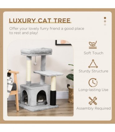 Cat Tree Climbing Activity Center with Scratching Massage Toy Hanging Ball