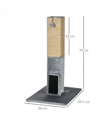 Cat Scratching Post 79cm Scratcher Climber Cat Tree Activity Centre - Grey