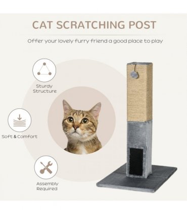 Cat Scratching Post 79cm Scratcher Climber Cat Tree Activity Centre - Grey