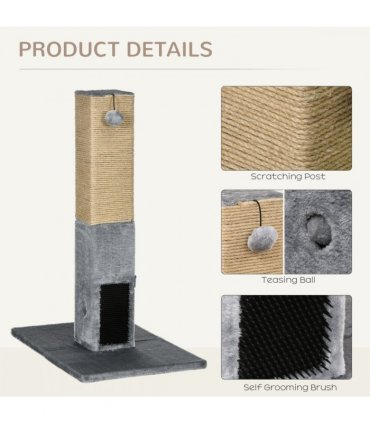 Cat Scratching Post 79cm Scratcher Climber Cat Tree Activity Centre - Grey
