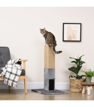 Cat Scratching Post 79cm Scratcher Climber Cat Tree Activity Centre - Grey