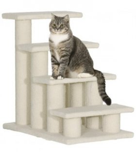 Pet Ramp Stairs 4 Steps Cat Tree Ladder Safety Steps Climbing Frame Brown