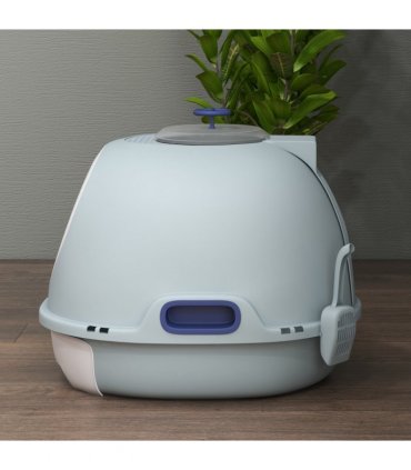 Cat Litter Box Pet Toilet With Scoop Enclosed Drawer Skylight Easy To Clean