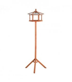 Wooden Bird Table Free Standing Bird Feeder Parrot Stand for Garden, Patio