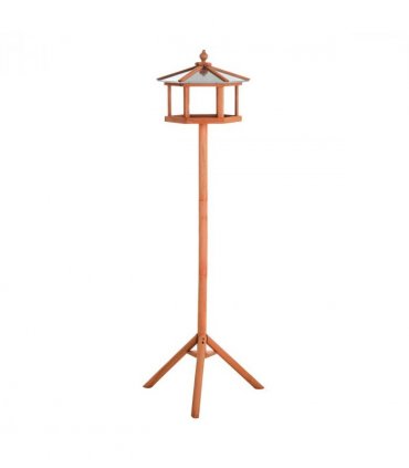 Wooden Bird Table Free Standing Bird Feeder Parrot Stand for Garden, Patio