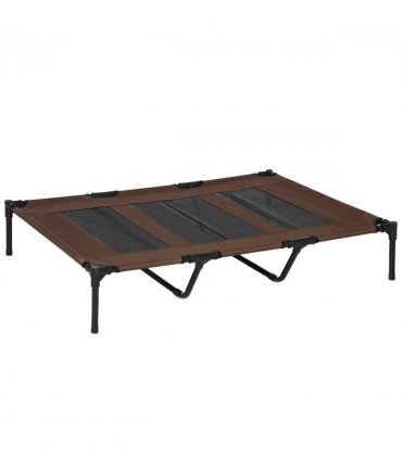 Cooling Elevated Dog Bed Portable Raised Pet Cot for Indoor & Outdoor, Brown