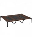 Cooling Elevated Dog Bed Portable Raised Pet Cot for Indoor & Outdoor, Brown