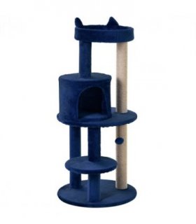 Cat Activity Tree  Deluxe Blue Cat Tree w/ Scratching Posts Ear Perch House