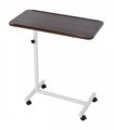 Multipurpose Overbed Chair Table Sofa Side Stand Height Adjustable White/Brown