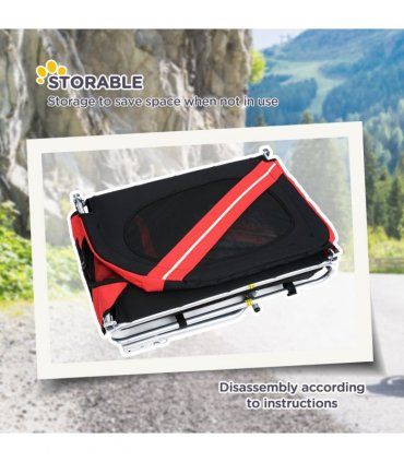 Pet Bicycle Trailer Dog Cat Bike Carrier Water Resistant W/ Hitch Coupler Red
