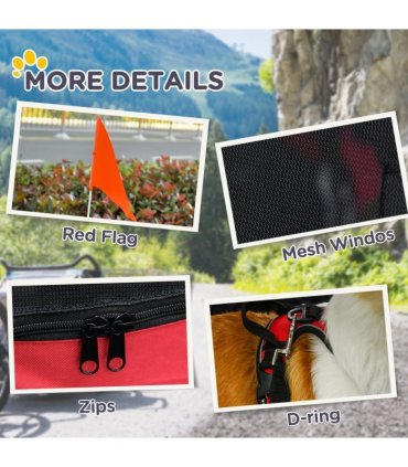 Pet Bicycle Trailer Dog Cat Bike Carrier Water Resistant W/ Hitch Coupler Red