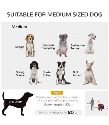 Dog Bike Trailer Pet Cat Carrier for Small Medium Puppy Travel Black and Red