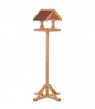 Wooden Bird Feeder Natural Wood Finish 55L x 55W x 144H cm Fir Wood Platform
