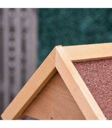 Wooden Bird Feeder Natural Wood Finish 55L x 55W x 144H cm Fir Wood Platform
