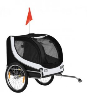 Pet Bicycle Trailer Dog Cat Bike Carrier Water Resistant Travel Steel Black