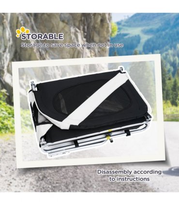 Pet Bicycle Trailer Dog Cat Bike Carrier Water Resistant Travel Steel Black