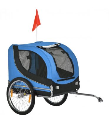 Dog Bike Trailer Pet Cat Carrier for Small Medium Puppy Travel Black and Blue