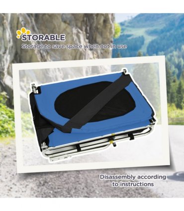 Dog Bike Trailer Pet Cat Carrier for Small Medium Puppy Travel Black and Blue