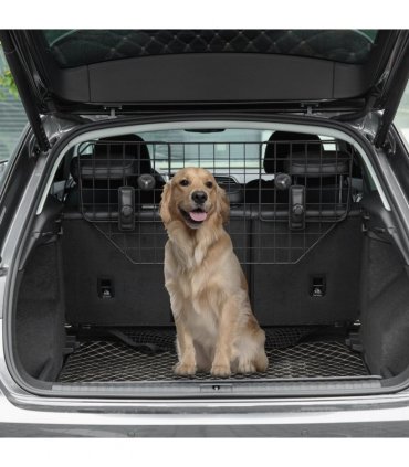 Dog Guard for Car Boot Adjustable Mesh Barrier Pet Headrest, 90-120W x 40.5H cm