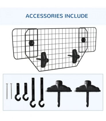 Dog Guard for Car Boot Adjustable Mesh Barrier Pet Headrest, 90-120W x 40.5H cm