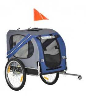 Pet Bicycle Trailer Dog Cat Bike Carrier Water Resistant W/ Hitch Coupler Blue
