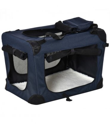 Pet Backpack Carrier Blue 60L x 41.5W x 41H cm Folding Portable Cat Puppy Cage
